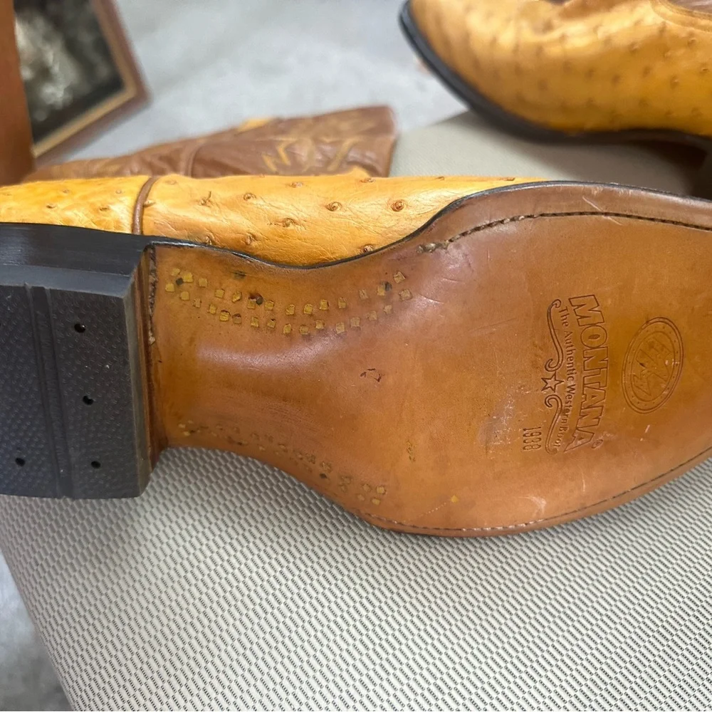 Brown and Yellow Western‎ Cowboy Boots